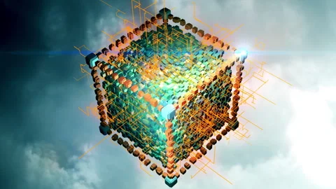 Digital Cube Stock Footage 157385523