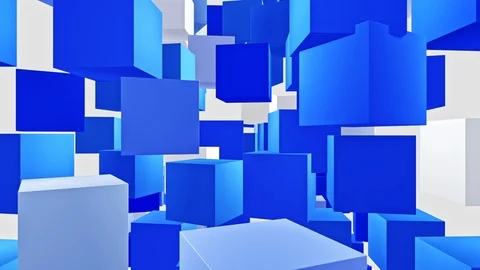 Digital cube rotation abstract background Stock Footage 113667066