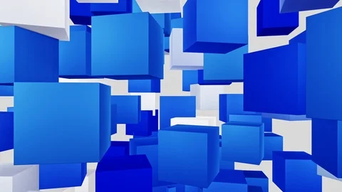 Digital cube rotation abstract background Stock Footage 113667269