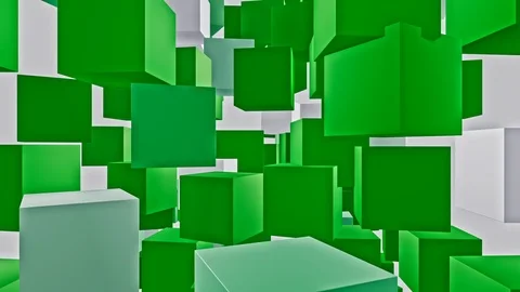 Digital cube rotation abstract background Stock Footage 113667476