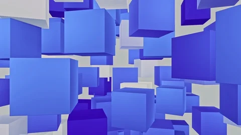 Digital cube rotation abstract background Stock Footage 113667896