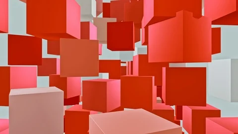 Digital cube rotation abstract background Stock Footage 113668149