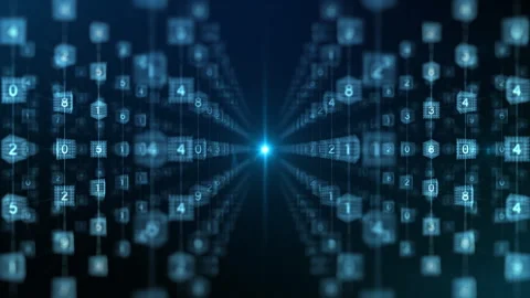 Digital cube rotation, Technology blockchain connection concept, Futuristic. Video stock 280093248