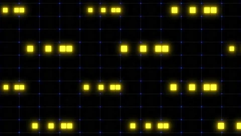 Digital cubes pattern with neon grid Video stock 235852959