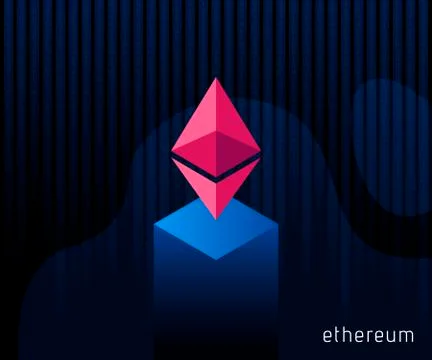 Digital currency Ethereum. Criptocurrency chrystal icon. Symbol of smart tech イラスト素材