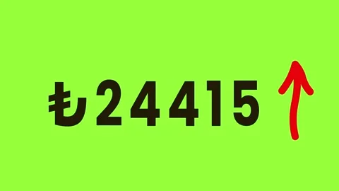 Digital currency growth displayed on a bright lime green background showing.. Stock Footage 325763579