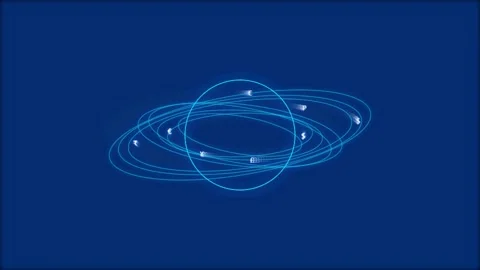 Digital currency icons orbiting blue sphere graphic animation for financial.. Stock Footage 342784454