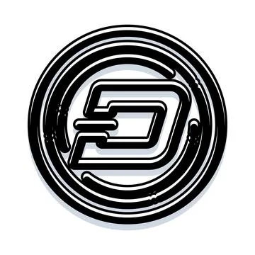 Digital currency logo representing blockchain financial technology Stock Illustration