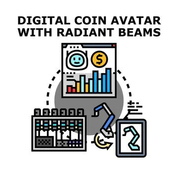 Digital currency mining and trading system automation Stock Illustration