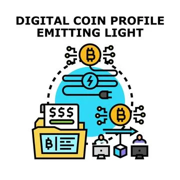 Digital currency mining and trading process Illustrazione stock