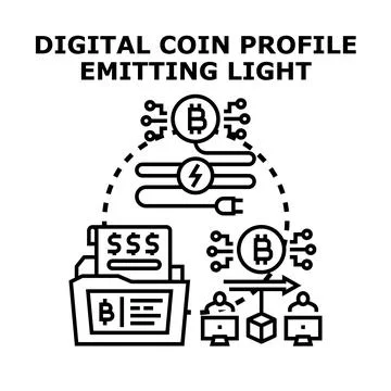 Digital currency mining and trading process Stock Illustration