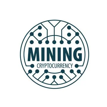 Digital currency mining Digital currency mining. Abstract sign. Vector ill... Stock Photos