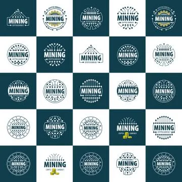 Digital currency mining 스톡 일러스트