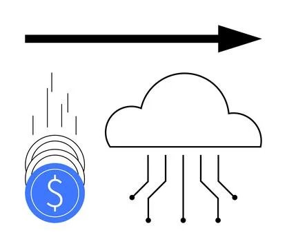 Digital currency moving towards cloud-based technology with a focus on fina.. イラスト素材