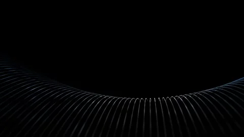 Digital curvy line pattern motion on clean black background Stock Footage 338305562