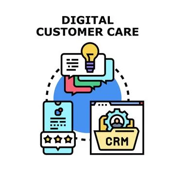 Digital customer care vector concept illustration Stock Illustration