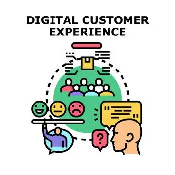 Digital customer experience management with user feedback Stock Illustration