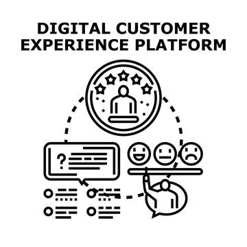 Digital customer experience platform for user feedback Stock Illustration