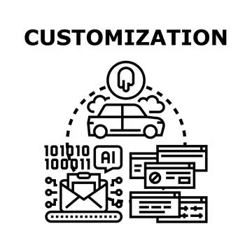 Digital customization concept for online service or product Stockillustratie