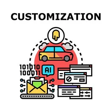 Digital customization concept for online service or product Stockillustratie