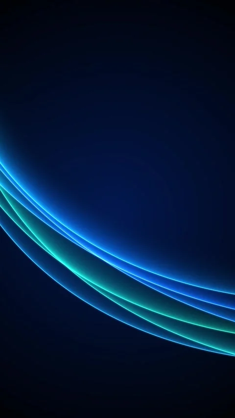 Digital Cyan flowing light curve blue teal ribbons, clean negative space, and sm Video stock 340454103