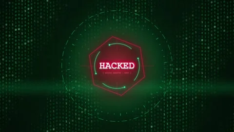 Digital cyber attack concept with a hacking target icon displaying the word.. Stock Footage 345170742