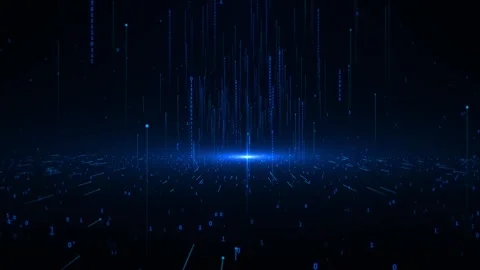 Digital Cyber Big Data Flow Particles Bokeh. Neural Network. AI Artificial Stock Footage 293356269