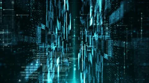 Digital Cyber City Stock Illustration