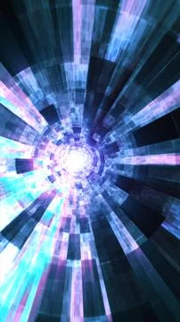 Digital Cyber Data Tunnel High Speed Futuristic Matrix Tech Loop Stock Illustration