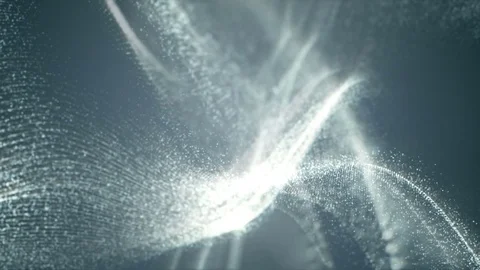 Digital Cyber Flowing Particles Wave Stock Footage 77832534