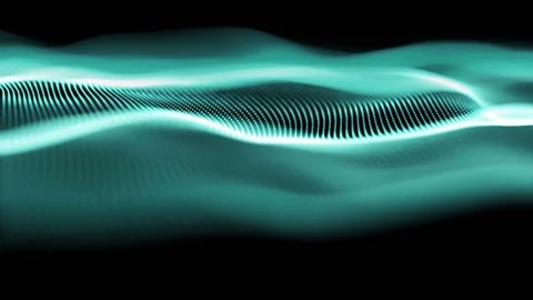 Digital Cyber Flowing Particles Wave Stock Footage 77892274