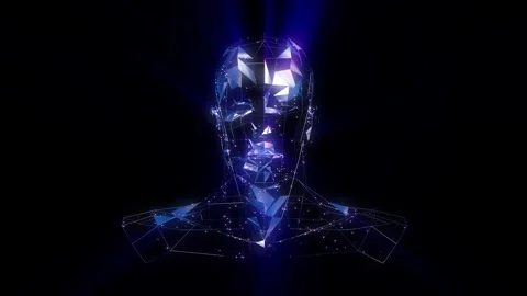 Digital cyber head AI head Video stock 336331052