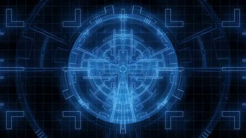 Digital Cyber Interface. Background Digital Art Stock-Footage 74805944