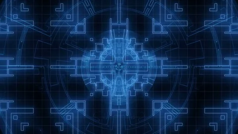 Digital Cyber Interface. Futuristic Background 스톡 동영상 74806016