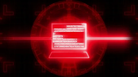 Digital Cyber Interface. Virus Attack Stock Footage 74595924