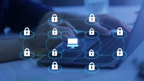 Digital cyber secure, Cybersecurity and privacy concepts to protect data. Stock Footage 279895180