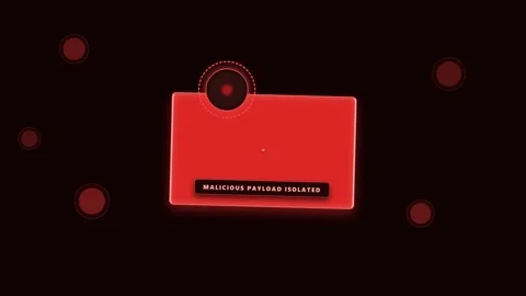 Digital Cyber Security Alert Showing Malicious Payload Isolation Stock Footage 347626704