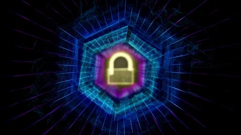 Digital cyber security background with opening lock Stock Footage 103372742