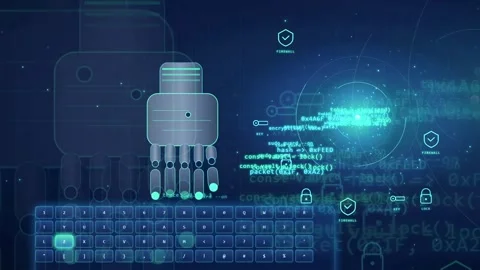 Digital Cyber Security Concept with Animated Code and Lock Icons over Computer 스톡 동영상 341834455