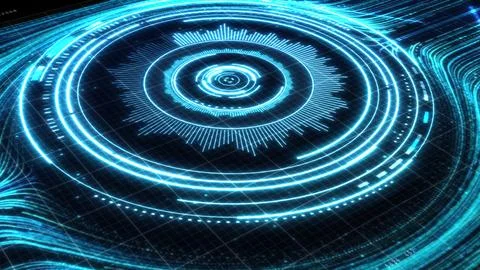 Digital cyber security concept background. Many data transfer through the f.. Stock Illustration