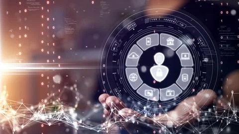 Digital cyber security data protection technology concept. Access to online.. Stock-Fotos