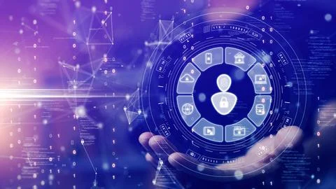 Digital cyber security data protection technology concept. Access to online.. Stock-Fotos