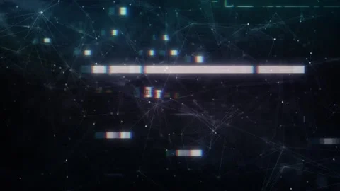 Digital Cyber Security, Glitch Network Connection, Screen Distortion Stock Footage 292143654