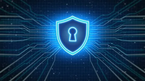 Digital Cyber Security Network, Data Protection, Safety Encryption  Vídeo Stock 346479185