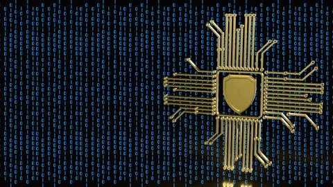 Digital Cyber Security Shield Circuit 3d render.. 写真素材