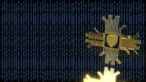 Digital Cyber Security Shield Circuit 3d render.. 스톡 사진