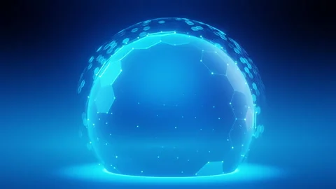 Digital Cyber Security Shield for Data Protection Stock Footage 321072073