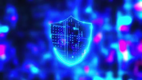 Digital cyber shield Stockillustratie