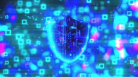 Digital cyber shield 스톡 일러스트