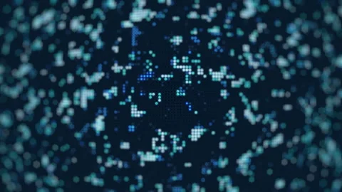 Digital Cyber space with particles and digital data network connections. Stock Footage 251410114